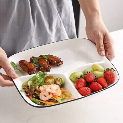 OnePine Porcelain Healthy Eating Plate, Diet Dinner Plate with 3 Compartment, Portion Control Plates for Adults Weight Loss
