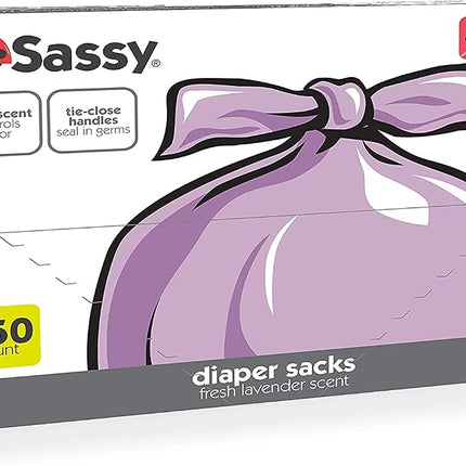 Sassy 250 Count Disposable Diaper Sacks, Lavender 