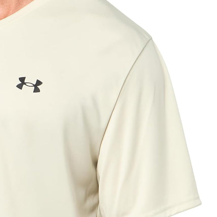 Camiseta de cuello de pico y manga corta Under Armour Velocity 2.0 para hombre, (273) Silt / / Negro, XL
