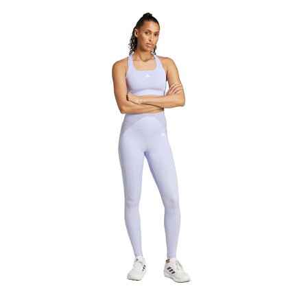 Adidas Womens Optime Essentials Stash Pocket Full-Length Training Leggings, Violet Tone/White, Large