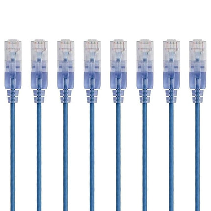 Monoprice SlimRun Cat6A Ethernet Patch Cable - Snagless RJ45 UTP Pure Bare Copper Wire 10G 30AWG 3ft Black 10-Pack
