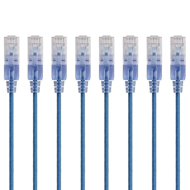 Monoprice SlimRun Cat6A Ethernet Patch Cable - Snagless RJ45 UTP Pure Bare Copper Wire 10G 30AWG 3ft Black 10-Pack