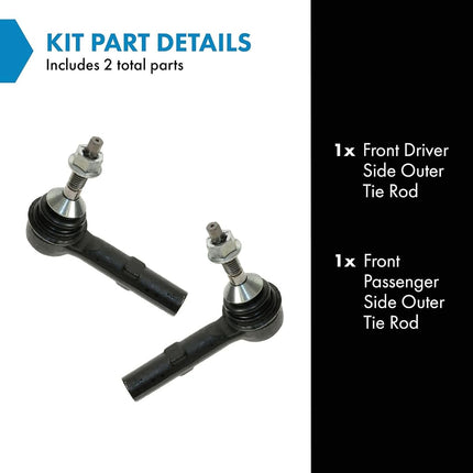 TRQ Front Outer Tie Rod Set Compatible with 2003-2006 Ford Expedition Lincoln Navigator