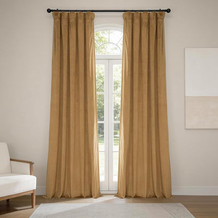 HPD Half Price Drapes Heritage Plush Velvet Curtains 108 Inches Long Room Darkening Curtains for Bedroom & Living Room 50W x 108L, (1 Panel), Spiced Rum