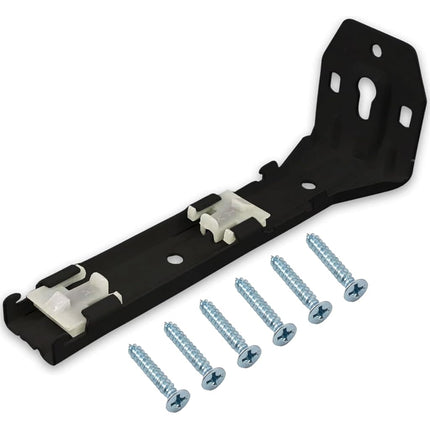 Straight Curtain Track Double Wall Brackets, Black, 6 Pack, Wall Mount Curtain Support Accessories