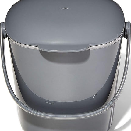 OXO Good Grips Easy-Clean Compost Bin - Charcoal - 0.75 Gal/2.83 L, Gray