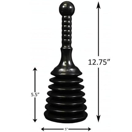 Master Plunger MPS4 Sink & Drain Plunger for Kitchen Sinks, Bathroom Sinks, Showers, and Bathtubs. Small and Strong Design with Large Bellows Commercial & Residential Use, Black