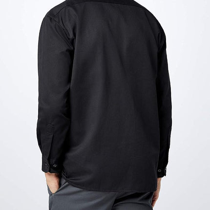 Dickies Men's Work Regular Regular Fit Long Sleeve Casual Shirt, Black, X-Large