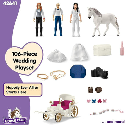 Schleich Horse Club - 109Pc Wedding Carriage Playset - Kids Ages 5+ | 42641