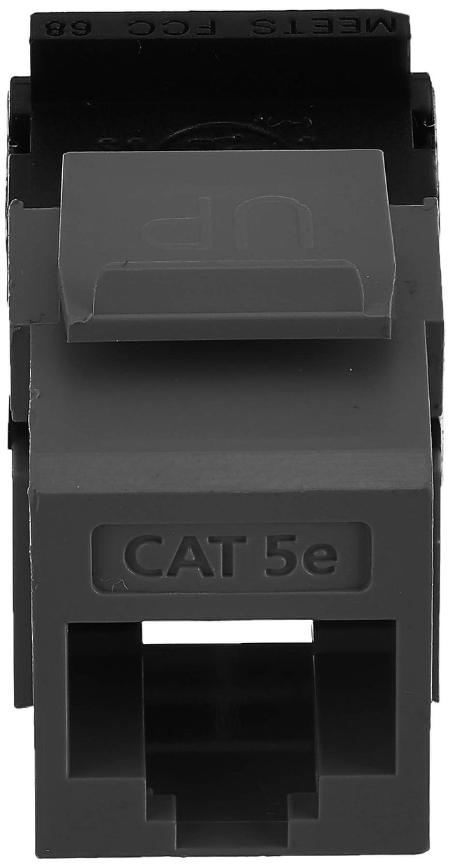 Leviton QuickPort Cat 5e 8-Wire T568A/B Wiring Connector, 5G108-AE5, Black