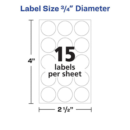 AVERY Removable Multi-Use ID Labels, 0.75" Diameter, White, Handwrite, (6738)