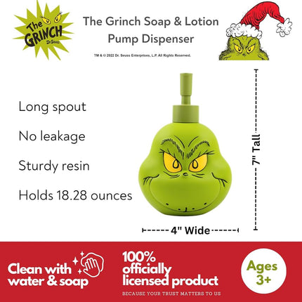 Franco Soap Lotion, Resin, Green-Grinch Pump Dispenser
