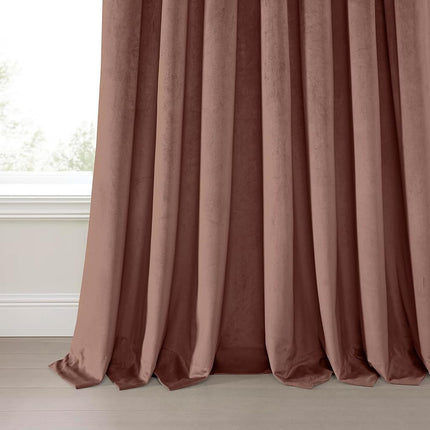 HPD Half Price Drapes VPYC-161234-120 Plush Velvet Curtain (1 Panel), 50 X 120, Wild Rose