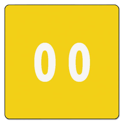 Smead DCC Color-Coded Numeric Label, 0, Label Roll, Yellow, 250 Labels per Roll (67420)