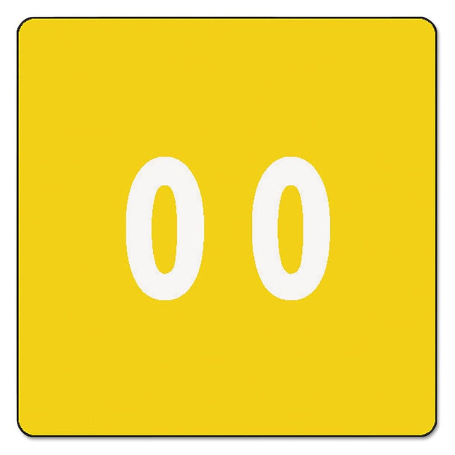 Smead DCC Color-Coded Numeric Label, 0, Label Roll, Yellow, 250 Labels per Roll (67420)