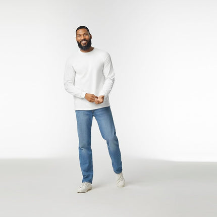 Gildan Unisex's Heavy Cotton Long Sleeve T-Shirt, Style G5400, 2-Pack, White, XXL (Pack of 2)