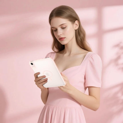 Telaso for iPad mini 7 A17 Pro 2024/iPad Mini 6 2021 8.3 Inch iPad mini 7th/6th Gen Magnetic Case, Translucent Matte Back Soft TPU Bumper Military Grade Protective Case for iPad mini 7/Mini 6, Pink