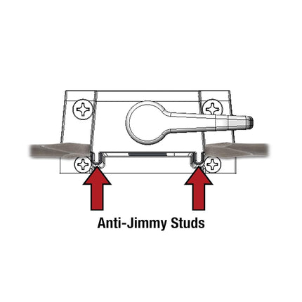 Prime-Line F 2554 Diecast Cam Action Window Sash Lock with Alignment Lugs, White (Single Pack)