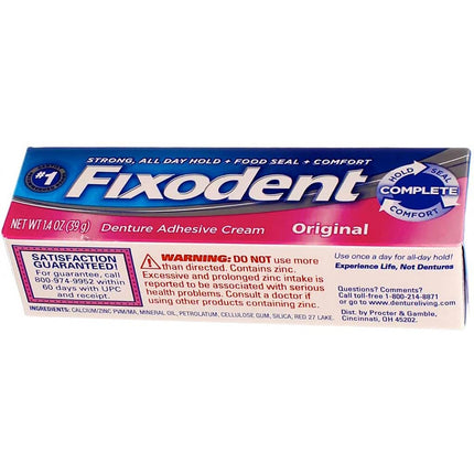 Fixodent Denture Adhesive Cream Original 1.40 Oz (Pack Of 3)