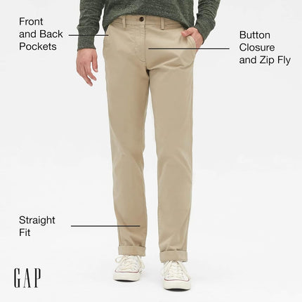 GAP Men's V-Essential Khaki Straight Fit, New Classic Navy, 30W x 32L