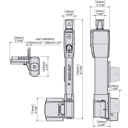 D&D Technologies ML3VPKA MagnaLatch Vertical Pull, Child & Pet Safety Magnetic Gate Latch and Gate Lock, for Any Square Gate