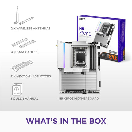 NZXT N9 X870E - AMD X870E AM5 ATX Motherboard - White