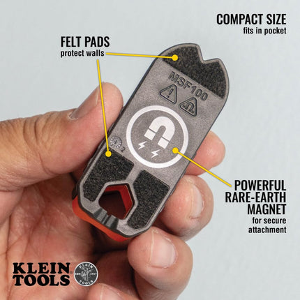 Klein Tools MSF1002 Magnetic Stud Finder and Level, Compact, Wood and Metal Detector with Bubble Vial for Accurate Markings, Felt Pad Backing, 2-Pack