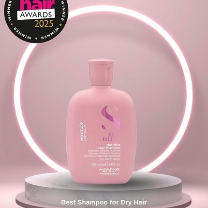 Alfaparf Milano Semi Di Lino Nutritive Low Shampoo - Sulfate, Paraben, Paraffin Free - Moisturizes, Hydrates, and Adds Glossy Shine - 8.45 oz