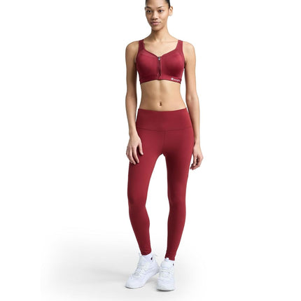 Champion Women's Sports Bra, Motion Control Front-Zip, High-Impact Maximum Support, Breathable, Moisture-Wicking, Pomegranate, 36C