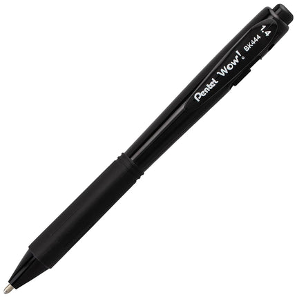 Pentel Wow! Retractable Ballpoint Pen, (1.4mm), Bold Line, Black Ink, Pack of 8 (BK440BP8A)