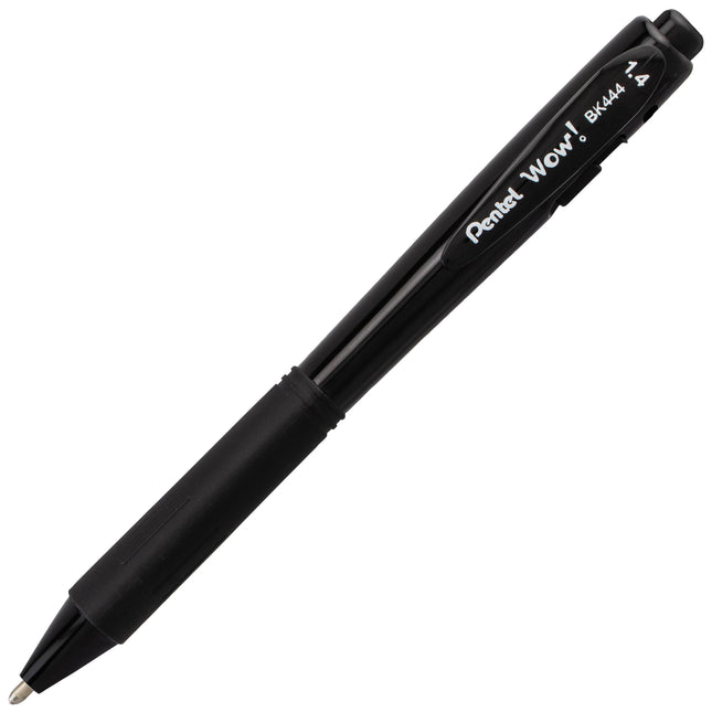Stylo-bille rétractable Pentel Wow! (1,4 mm), trait gras, encre noire, paquet de 8 (BK440BP8A)