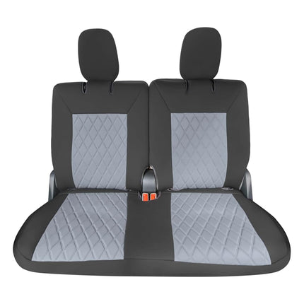 Fundas de asiento de neopreno de ajuste personalizado para Ford Explorer Base 2020-2022 con inserto de neosupremo resistente al agua - Juego trasero CM5017GRAY-3RD-AVC