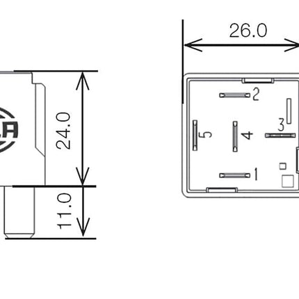 HELLA 007903001 24V 10/20A SPDT Relay, Black