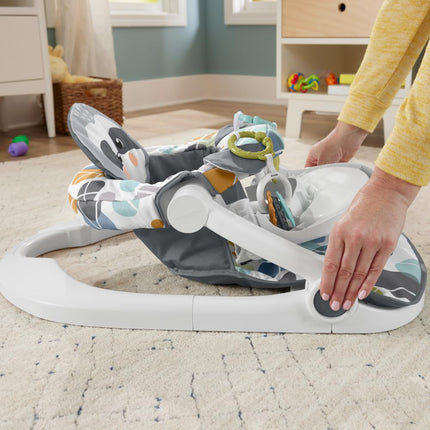Fisher-Price Portable Baby Chair Sit-Me-Up Floor Seat with Snack Tray, Newborn Sensory Activity Toys & Plush Cute Sloth Washable Pad