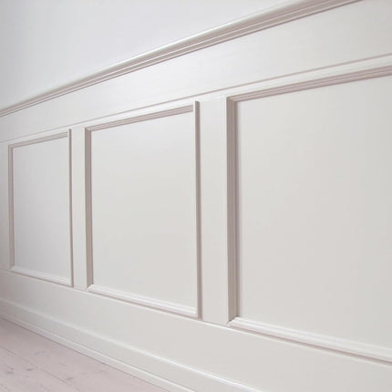 Hungbak Peel and Stick Chair Rail Panel Molding Finish Trim for Home Decoration & Wall Protection (Paintable White, 3m x 4cm)