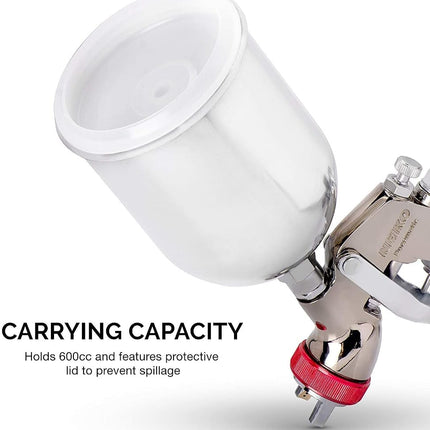 Neiko 31216A HVLP Gravity Feed Air Spray Gun | 2.0mm Nozzle Size 600cc Aluminum Cup