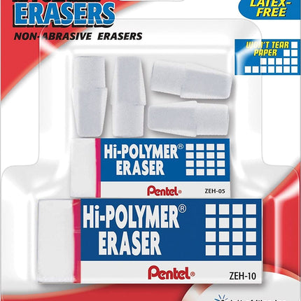 Pentel Hi-Polymer Eraser Mixed Pack 4 Cap Erasers,