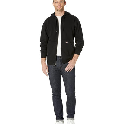 Dickies Men's Full Zip Fleece Hoodie Jacket, Black, 4X