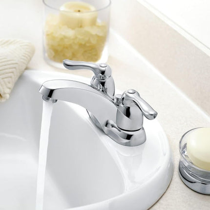 Moen 4925 Chateau Two-Handle Low Arc Bathroom Faucet, Chrome