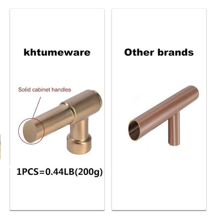 khtumeware 6 Pack 8 Inch(203mm) Champagne Bronze Kitchen Cabinet Handles Warm Brass Cabinet Pulls Gold Kitchen Cabinet Hardware for Cupboard Drawer Pulls Dresser Handle