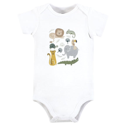 Hudson Baby Unisex Baby Cotton Bodysuits, Jungle, 18-24 Months
