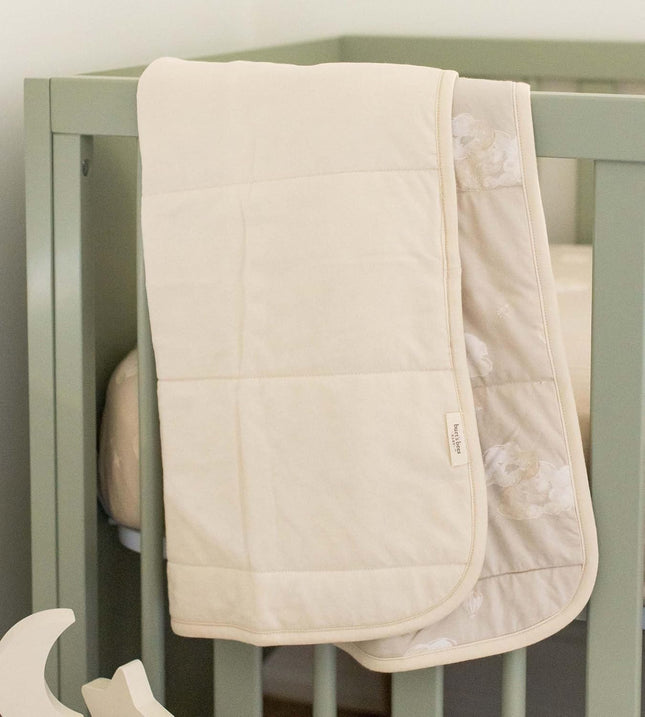 Manta reversible Burt's Bees Baby, cuna, cochecito y tiempo boca abajo, ropa de cama acolchada de algodón orgánico para bebés y niños pequeños