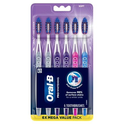 Oral-B 3D White Pro-Flex Toothbrushes, Soft, 6 Count