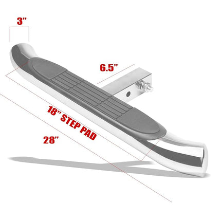 Armordillo USA 8718681 3-Inch Rear Hitch Step Bar - Chrome Universal Fits 2-Inch Receiver Tube Trailer Hitch