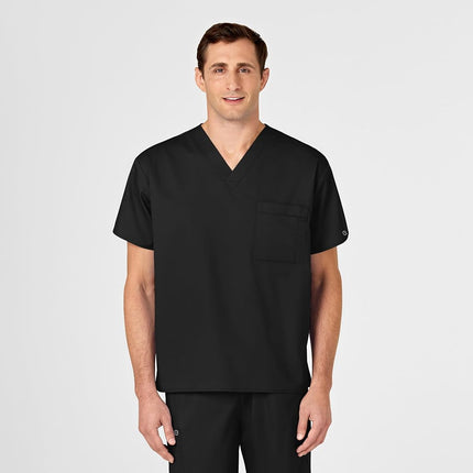 WonderWink 100ABLACSM WonderWORK Unisex V-Neck Top, Black, Standard-S Size