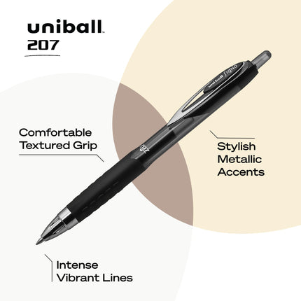 Uni-Ball San33950 - Bolígrafo de gel retráctil Signo Gel 207 Roller Ball