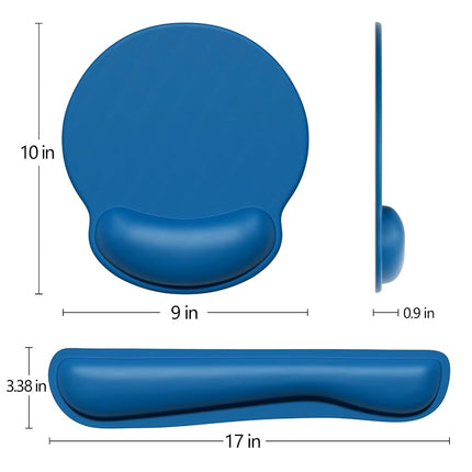 Dapesuom Keyboard Wrist Rest and Mouse Pad with Wrist Support, Memory Foam Cushion for Keyboard and Mouse Set, Ergonomic Desktop Pad Rests with Non Slip Base for Easy Typing & Pain Relief, Dark Blue