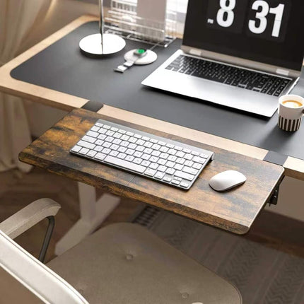 ETHU Ergonomics Desk Extender Tray, 25.6"x11.4" Large Size Foldable Keyboard Drawer Tray Clamp On, Armrest Support for Home and Office