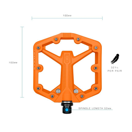 Pedal de MTB Crankbrothers Stamp 1 Versión 2, Naranja Pequeño