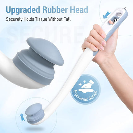 Toilet Aid - Newly Upgraded Firmly Clamp The Toilet Paper/Wipes, Personal Bottom Wiping Tool, Bathroom Mobility Aid for Disabled/Elderly/Surgery Recovery, 16.5" (2 pcs)